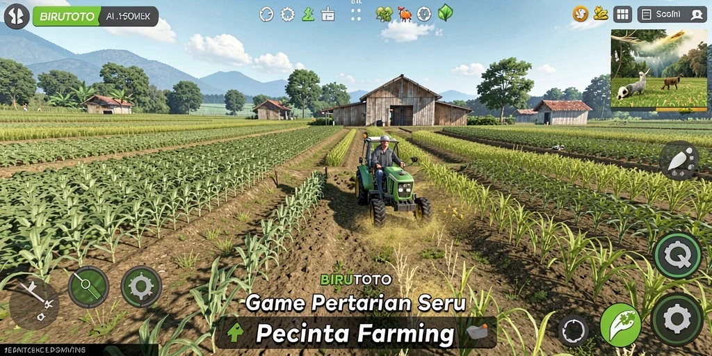 Tangkapan layar BIRUTOTO menampilkan gameplay seru di ladang pertanian.