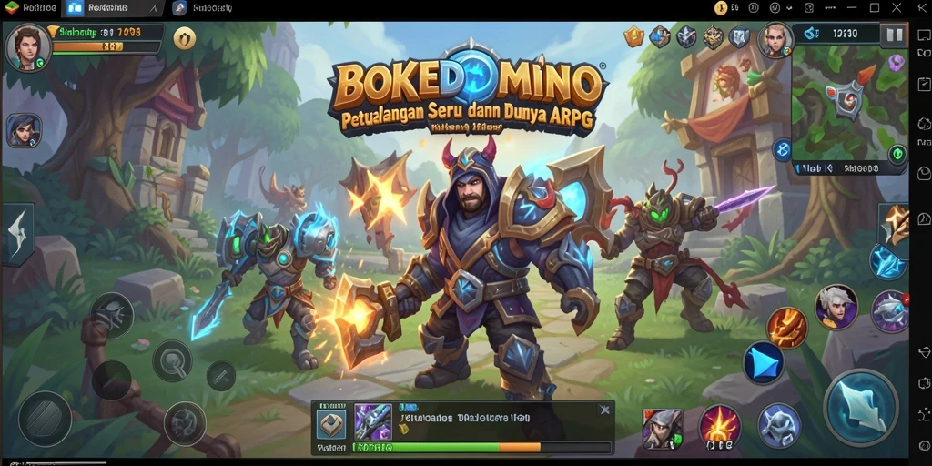 Screenshot utama BOKEDOMINO menampilkan aksi seru dalam dunia ARPG.