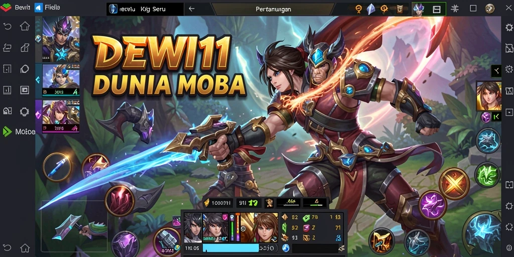 Tampilan gameplay seru dengan aksi pertarungan strategis di DEWI11.