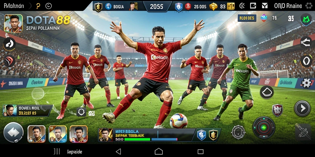 Tangkapan layar gameplay DOTA88 menampilkan pertandingan sepak bola yang kompetitif.