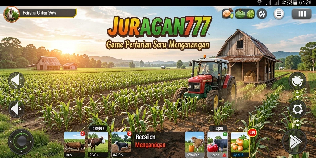 Gameplay menarik dari JURAGAN77 yang menampilkan aktivitas bertani.