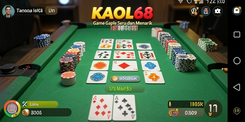 Tampilan gameplay Gaple yang seru dan interaktif di KAOL68.