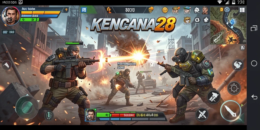 Tampilan gameplay seru dalam KENCANA28 yang menegangkan.