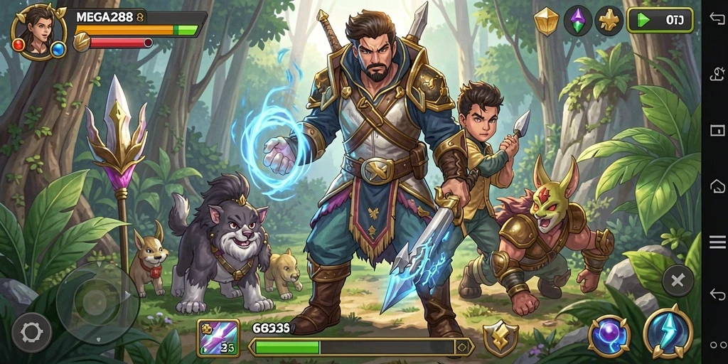 Tampilan gameplay mengesankan dalam MEGA288, penuh petualangan dan tantangan.