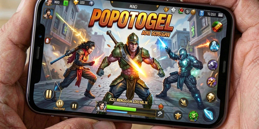 Tangkapan layar menunjukkan aksi menegangkan dalam gameplay POPOTOGEL.
