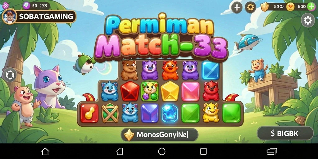 Tampilan gameplay SOBATGAMING yang penuh warna dan menantang.